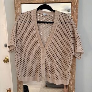 Splendid Tan Open-Knit Cardigan